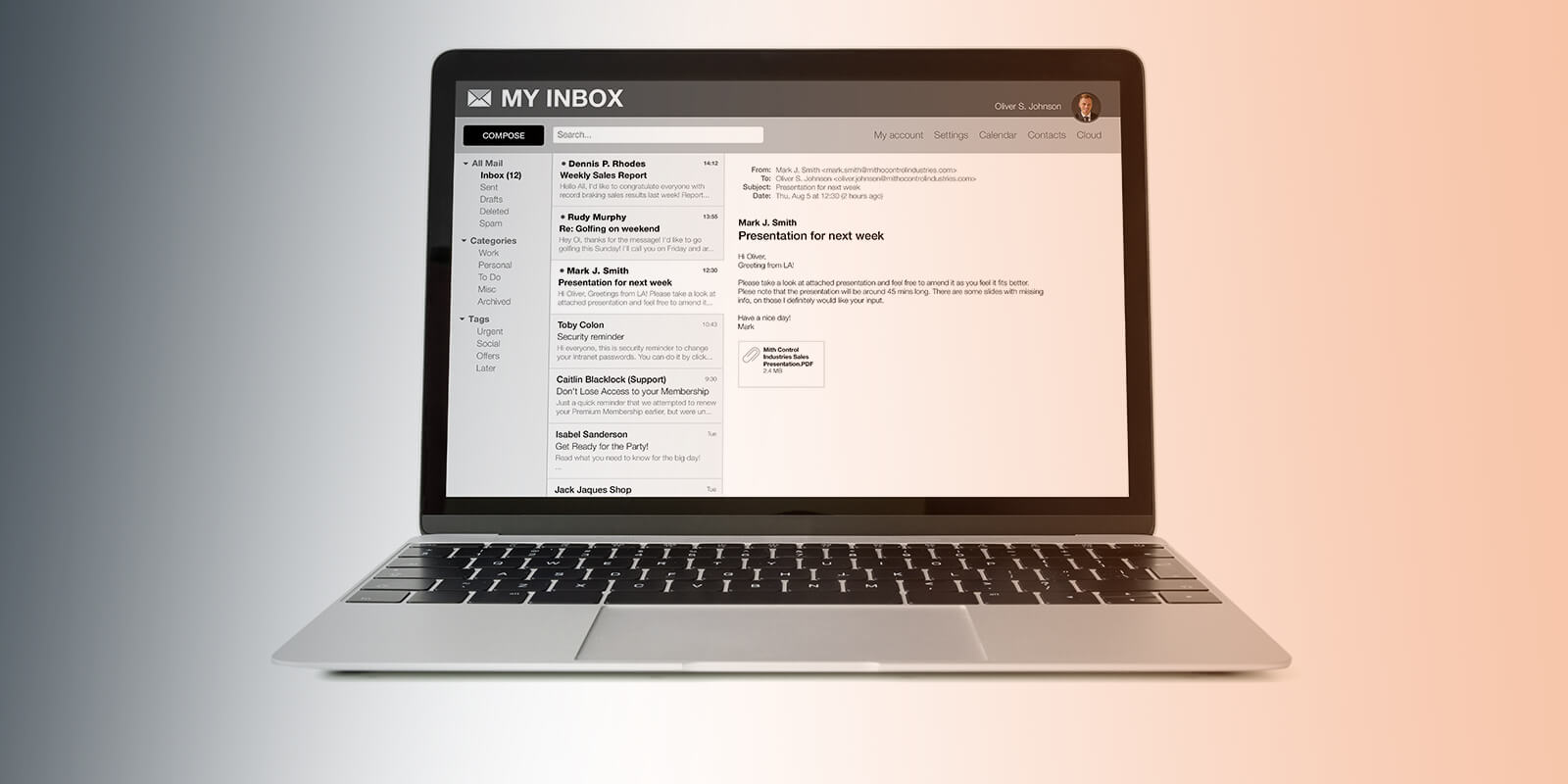 Collecting and Analyzing E-mail from a MacBook