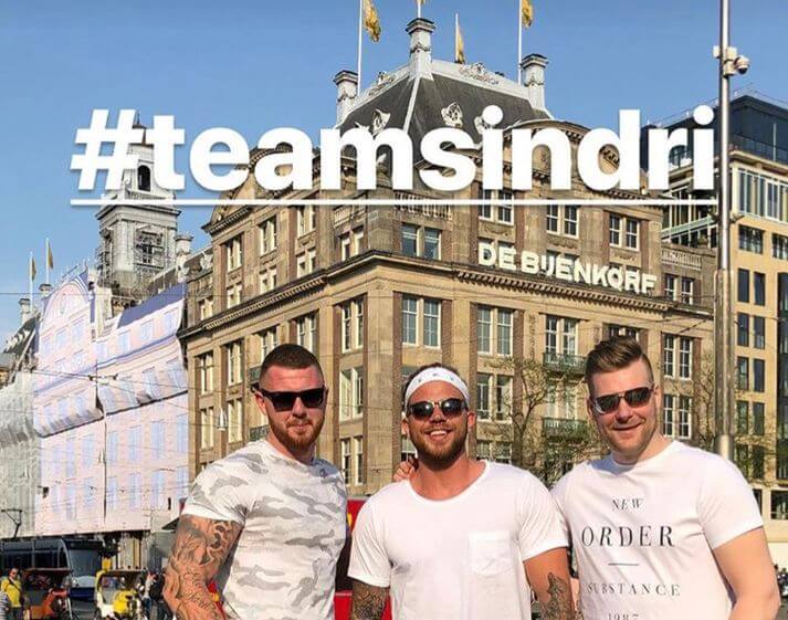 Sindri and two of his friends posted on social media after they met in Amsterdam after he escaped (all got sentences in the case).