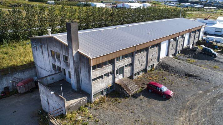 Burgled building in Borganes
