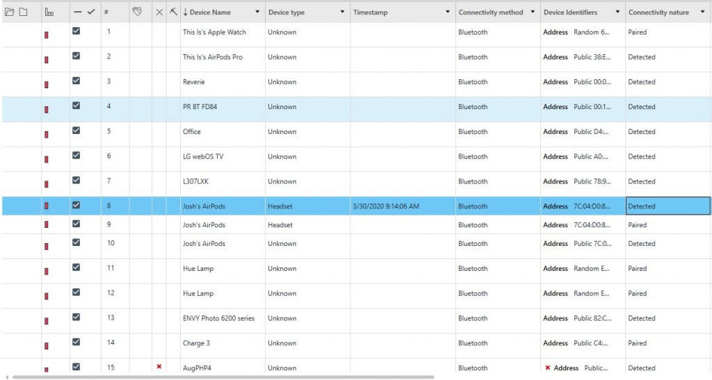 Cellebrite Physical Analyzer Parsed Bluetooth data from Josh’s iPhone: Detailed analysis of Bluetooth forensics.



