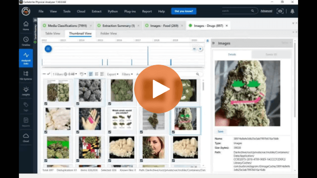 Image Classification Parsing in Cellebrite Physical Analyzer