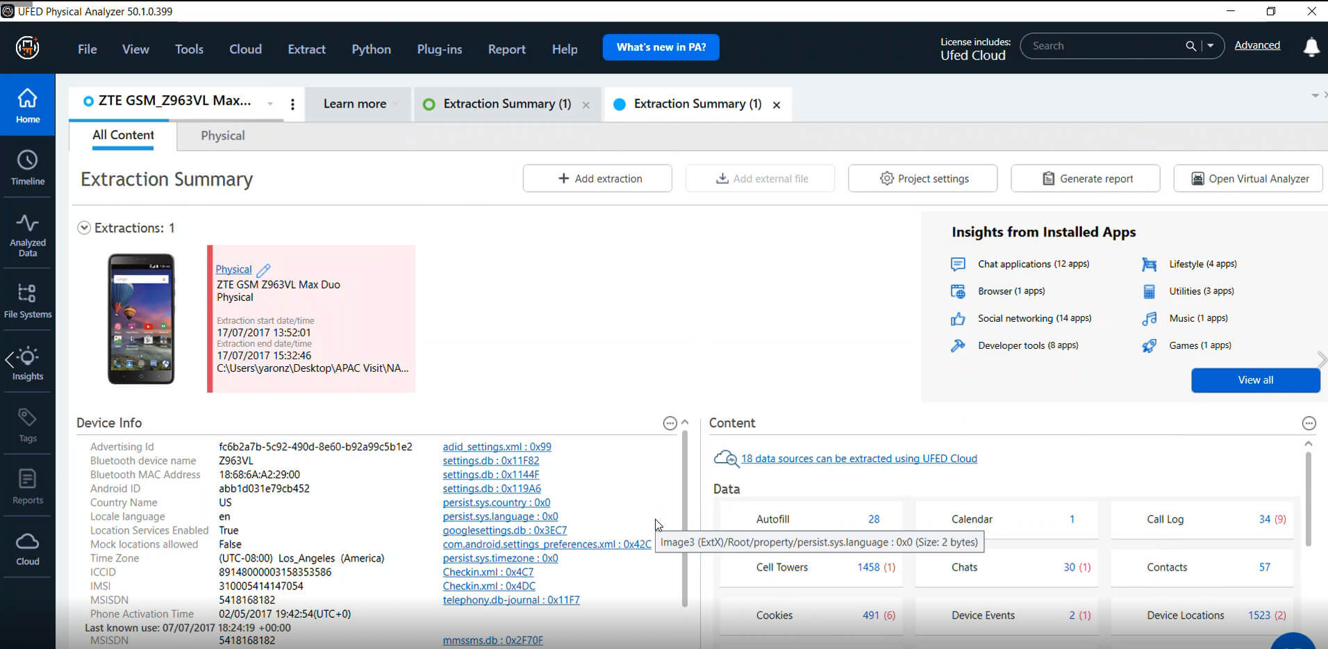 Cellebrite UFED Cloud visualize_data_unified_format