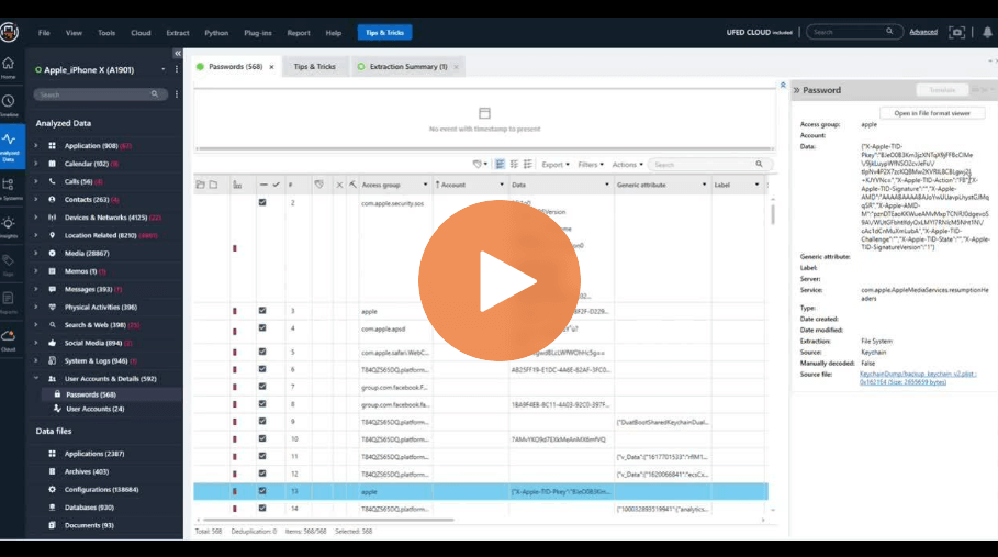 How to View the Keychain Dump in Cellebrite Physical Analyzer