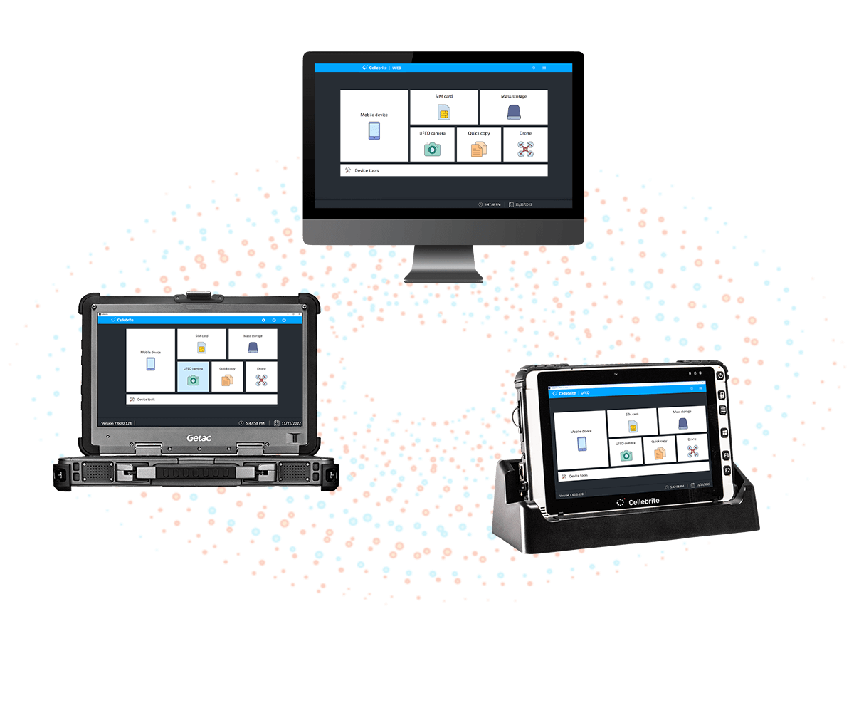 ufed - featured 3 Access critical digital evidence lawfully from feature and smartphones, drones, SIM cards, SD cards, GPS devices, and more.