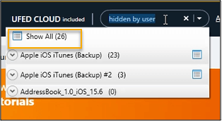 A complete listing of the photos the user hid on their iOS device.