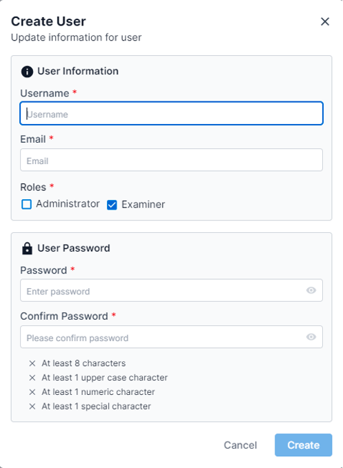 End Point Inspector create user