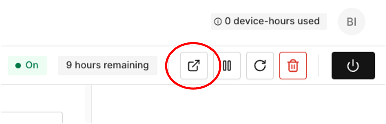 Corellium Atlas RD-1AE display pop-out button highlighted in SOAFEE OpenADKit setup.