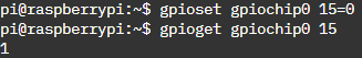 gpioset drives it low